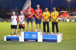 Recieving their Silver Medals Pic. St Helena Team, Bermuda