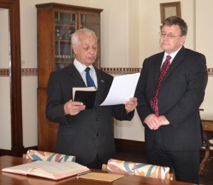 Mr Eric Benjamin is Sworn In as Speaker of the House 