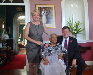 Ma Flo with Governor and Mrs Capes 