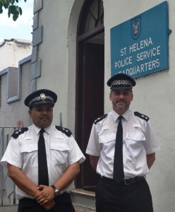 Inspector Matt Webb with St Helena Inspector Jonathan Thomas