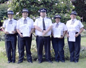 L to R - Constables Benjamin and John, Sergeant Breeze, Constables Thomas and Newman