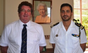 Acting Governor Sean Burns and Commander Riaz Akhoune