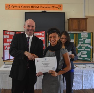 Candidate receiving certificate