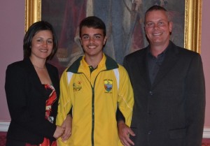 Scott George with his parents