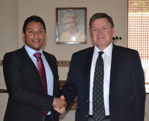 Nicholas Yon with HE Governor Mark Capes