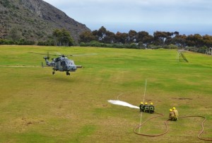 Wildcat Helicopter Lands at Francis Plain