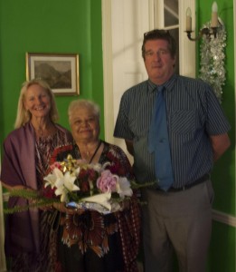 Pat Musk with Acting Governor Sean Burns and Mrs Burns