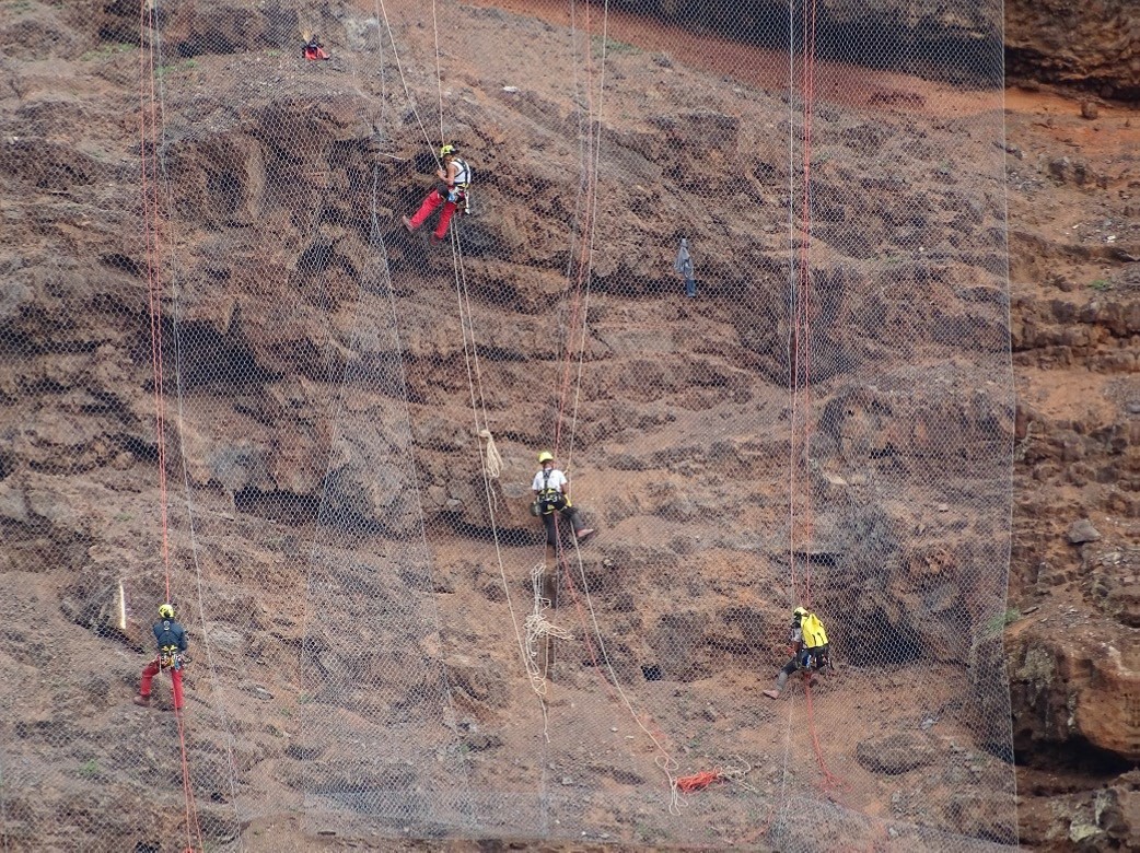 Rope Access Technicians on the Crags Above Rupert's Jetty